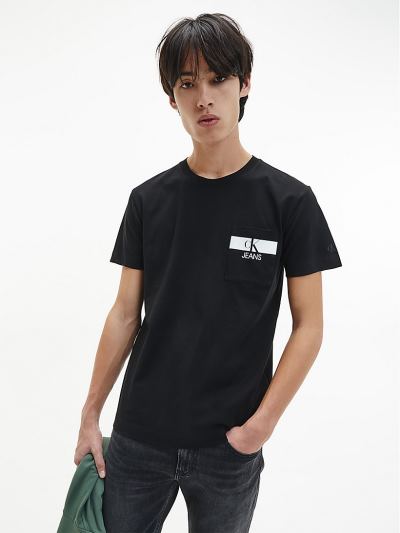 Calvin Klein Ruhák HU295234 | Calvin Klein Organic Cotton Pocket Logo Férfi Póló Fekete
